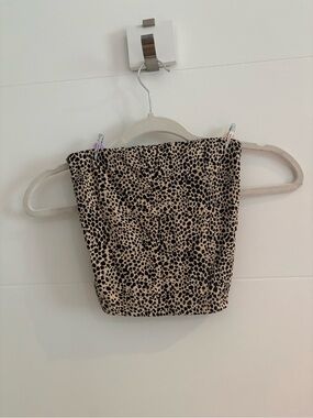 Leopard Print Strapless Tube Top Brandy Melville - Beige & Black